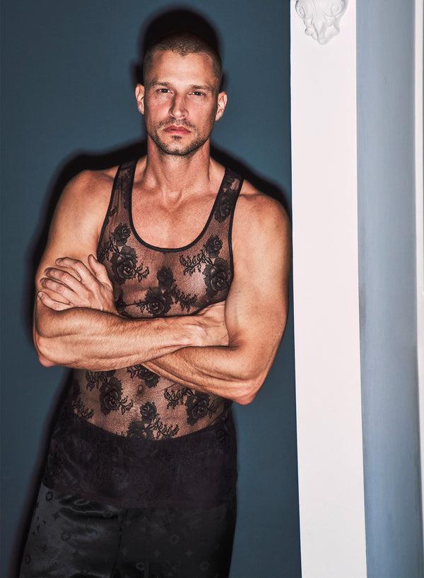 fleur du mal Unisex Bouquet Lace Tank black