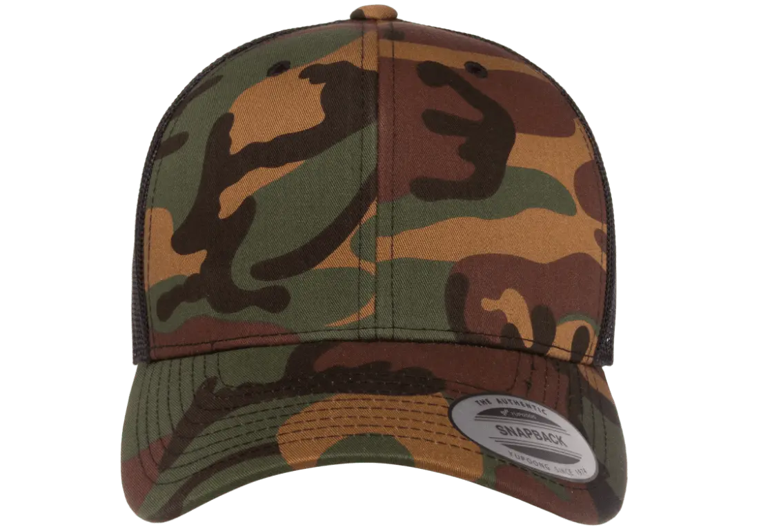 flex fit YP Classics® retro trucker camo cap