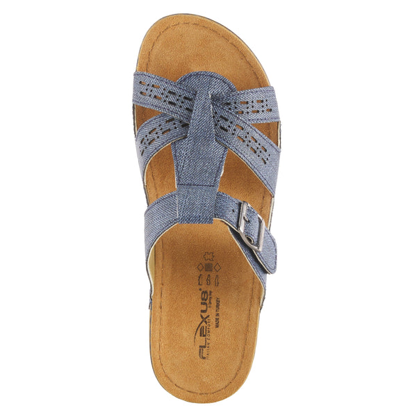 Flexus By Spring Step FLEXUS NERY-JEANS SLIDE SANDAL