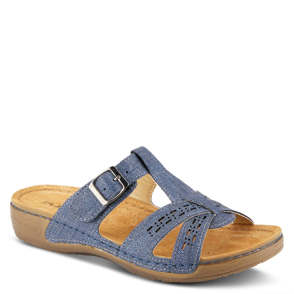 flexus by spring step FLEXUS NERY-JEANS SLIDE SANDAL