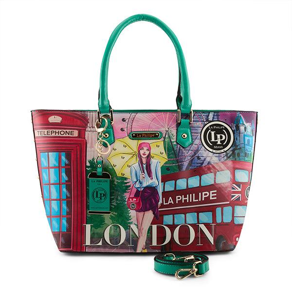 Flexus By Spring Step LA PHILIPE LP1021-11 UMBRELLA IN LONDON HANDBAG-TOTE