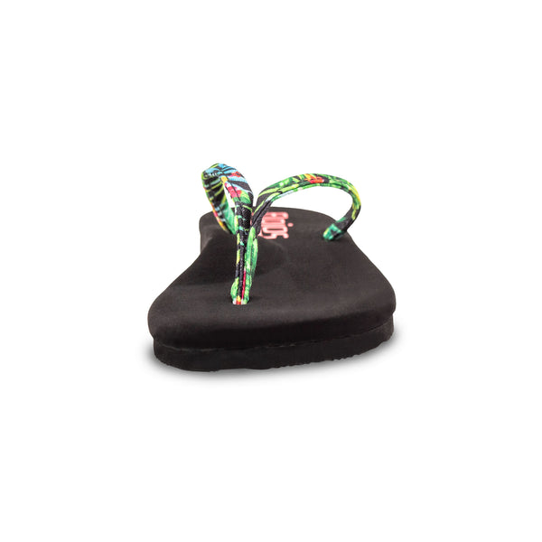 Flojos Fiesta - Girl's Sandal Black Hibiscus