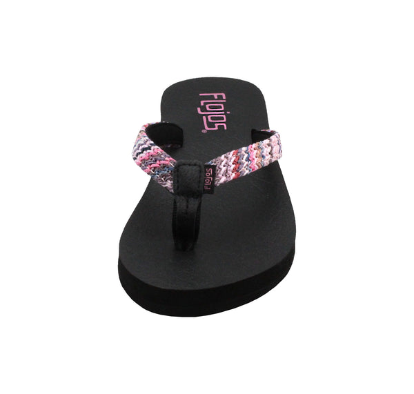 Flojos Juno Weave - Girl's Sandal Pink Multi/Black