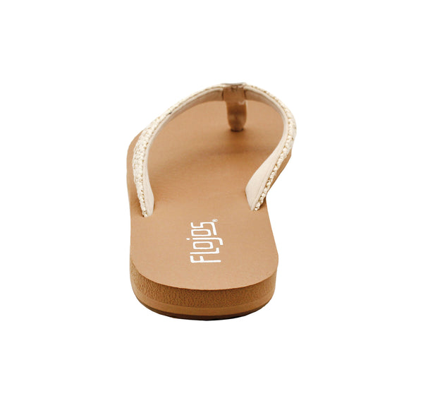 Flojos Juno Weave - Women's Sandal Ivory Metallic
