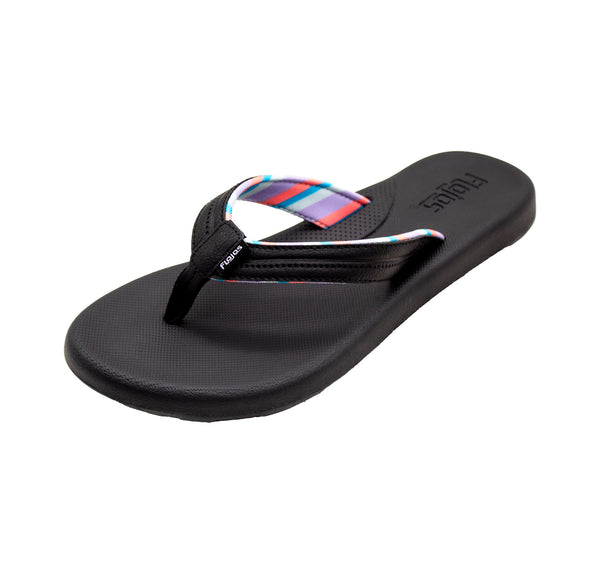 flojos Lanka - Women's Sandal Black/Lavender Stripes