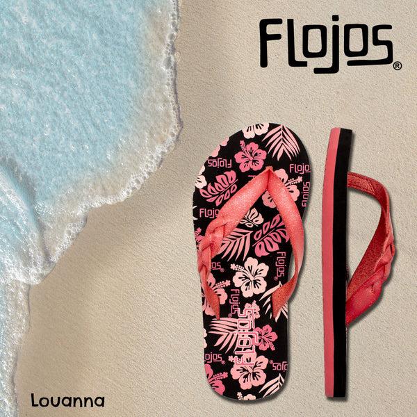 Flojos Louanna - Girl's Sandal Pink/Black/Glitter