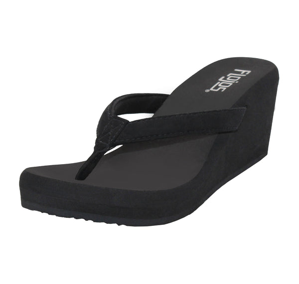 flojos Olivia - Women's Wedge Sandal Black