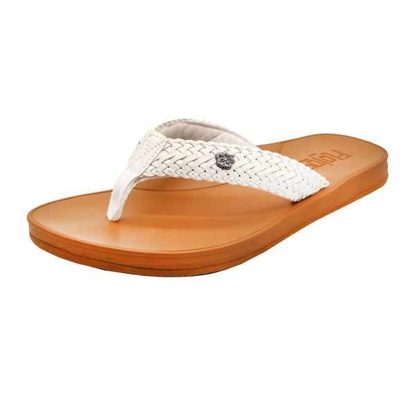 flojos Waverly - Women's Sandal White/Tan