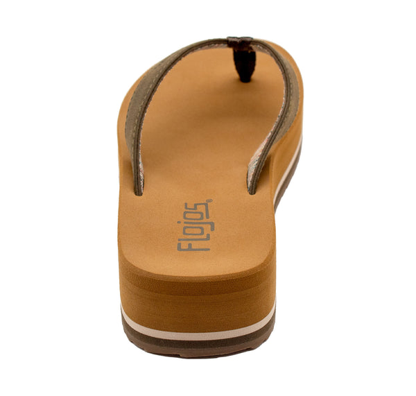 Flojos Sally - Women's Flatform Sandal Khaki Serape/Tan