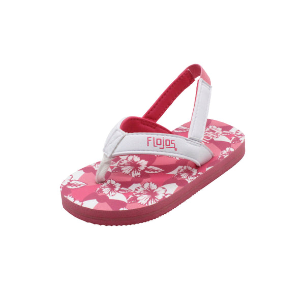 flojos Tyke - Infant Girl's Sandal White/Pink Hibiscus