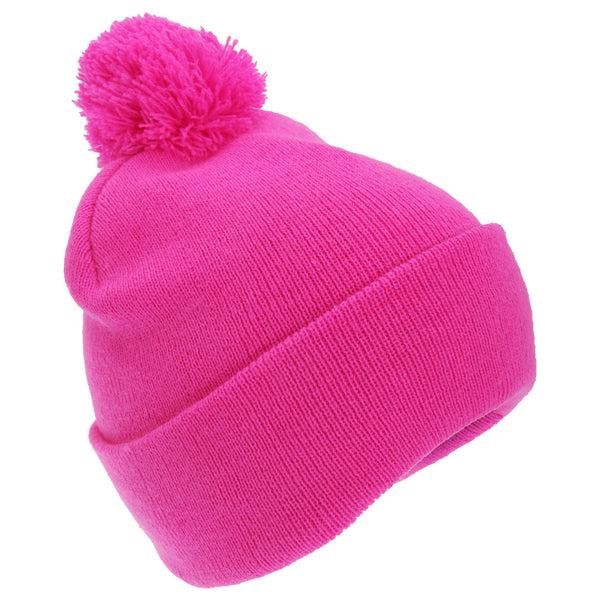 Floso FLOSO Childrens/Kids Knitted Hi Vis Winter Bobble Hat