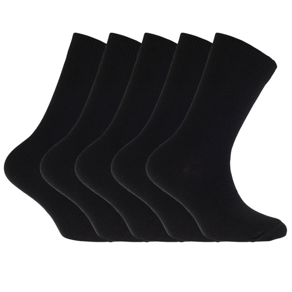 Floso FLOSO Childrens/Kids Plain School Socks (Pack Of 5)