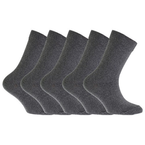 floso FLOSO Childrens/Kids Plain School Socks (Pack Of 5)