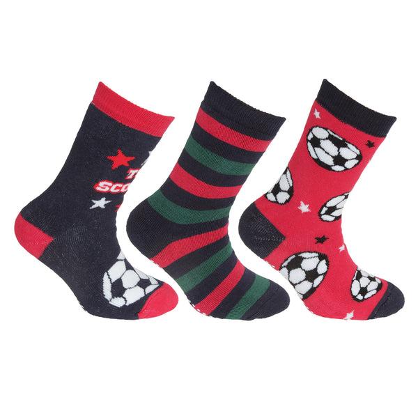 Floso FLOSO Childrens/Kids Retro Gripper Socks (3 Pairs)