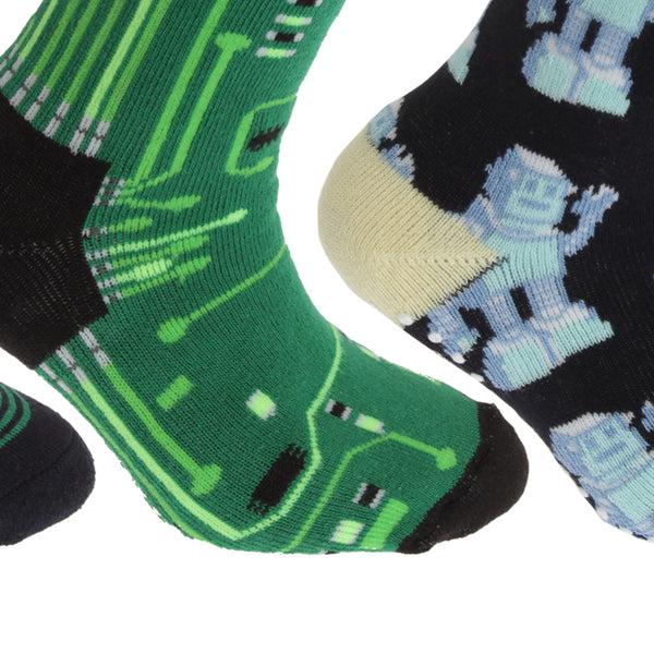 Floso FLOSO Childrens/Kids Retro Gripper Socks (3 Pairs)