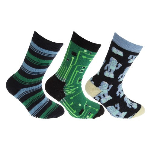 floso FLOSO Childrens/Kids Retro Gripper Socks (3 Pairs)