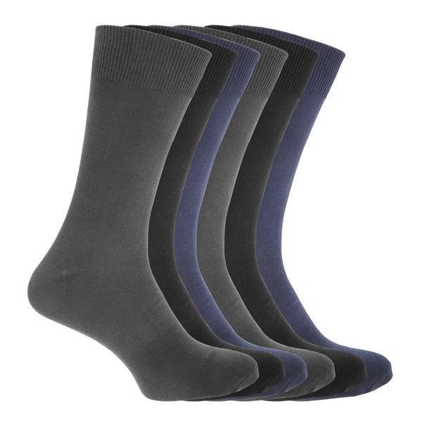 Floso FLOSO Mens Cotton Mix Lycra Socks (Pack Of 6)