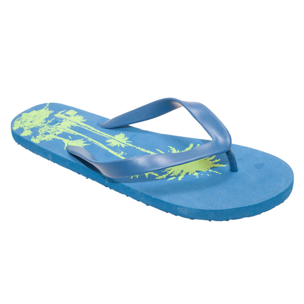 Floso FLOSO Mens Palm Tree Print Flip Flops