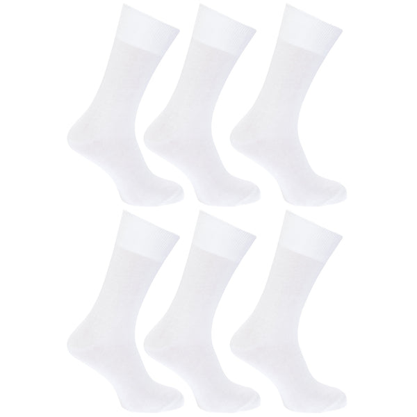 Floso FLOSO Mens Plain 100% Cotton Socks (Pack Of 6)
