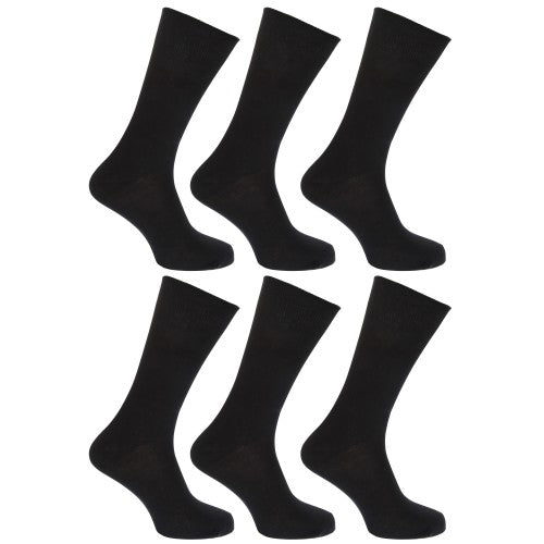 floso FLOSO Mens Plain 100% Cotton Socks (Pack Of 6)
