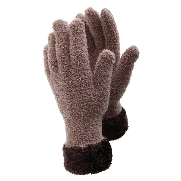 Floso FLOSO Ladies/Womens Fluffy Extra Soft Winter Gloves With Patterned Cuff