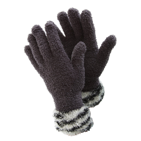 Floso FLOSO Ladies/Womens Fluffy Extra Soft Winter Gloves With Patterned Cuff