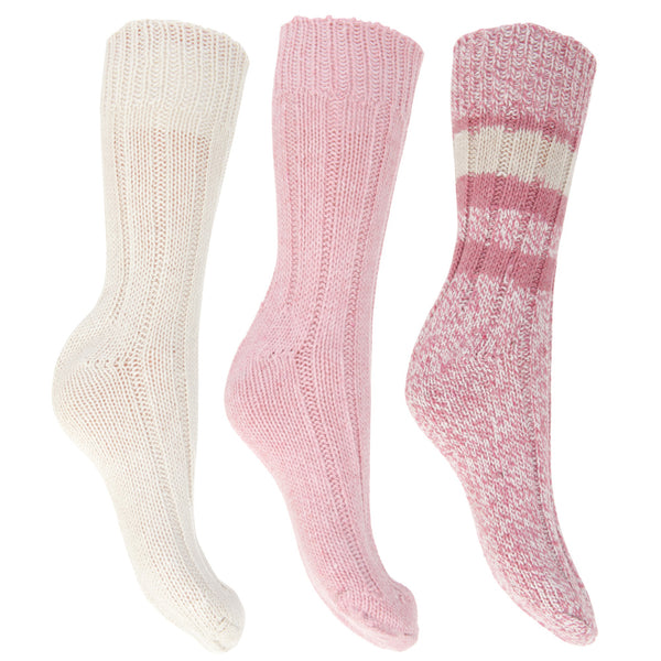 Floso FLOSO Ladies/Womens Thermal Thick Chunky Wool Blended Socks (Pack Of 3)