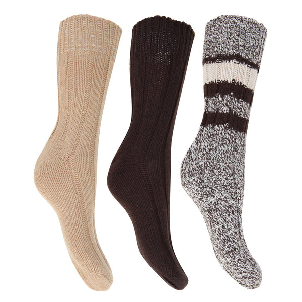 Floso FLOSO Ladies/Womens Thermal Thick Chunky Wool Blended Socks (Pack Of 3)