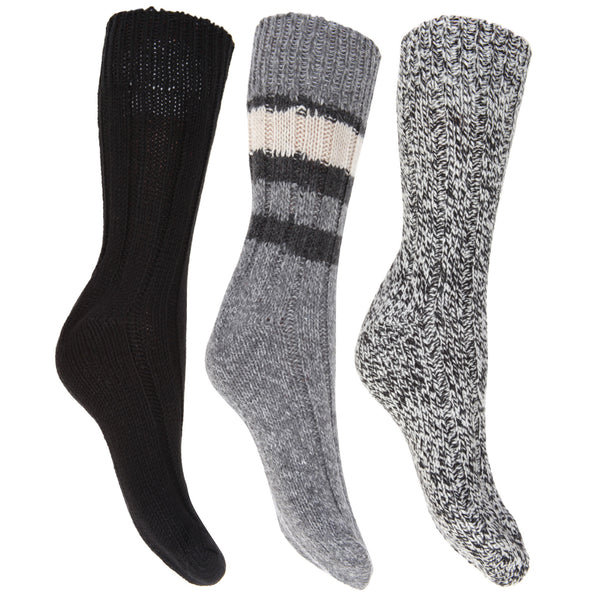 Floso FLOSO Ladies/Womens Thermal Thick Chunky Wool Blended Socks (Pack Of 3)