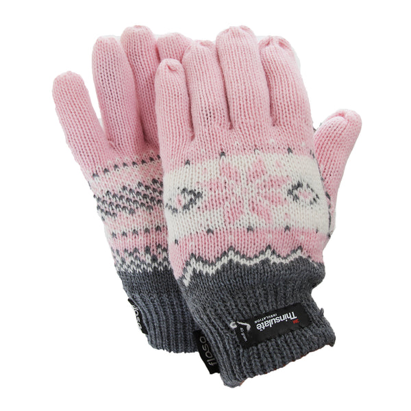 Floso FLOSO Ladies/Womens Thinsulate Fairisle Thermal Gloves (3M 40g)