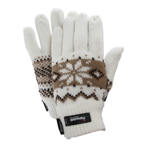 floso FLOSO Ladies/Womens Thinsulate Fairisle Thermal Gloves (3M 40g)
