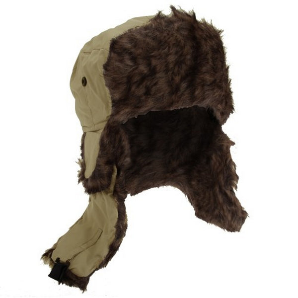 floso FLOSO Mens Faux Fur Lined Showerproof Thermal Trapper Hat
