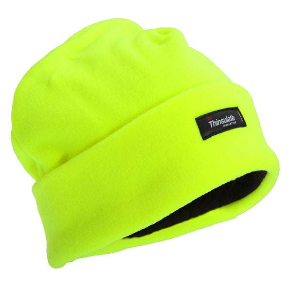 Floso FLOSO Mens Hi Vis Thinsulate Thermal Fleece Winter Beanie Hat (3M 40g)