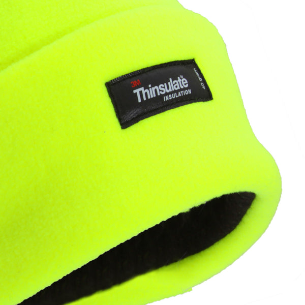 Floso FLOSO Mens Hi Vis Thinsulate Thermal Fleece Winter Beanie Hat (3M 40g)