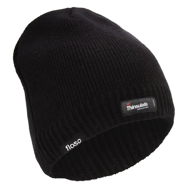 Floso FLOSO Mens Plain Thinsulate Thermal Knitted Waterproof Winter Hat