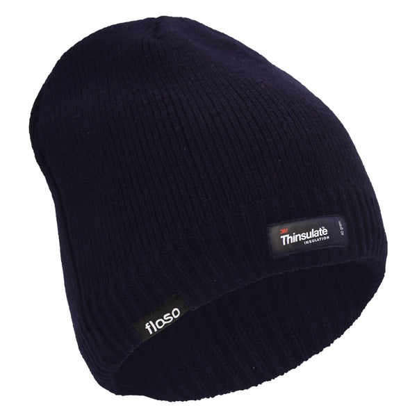 Floso FLOSO Mens Plain Thinsulate Thermal Knitted Waterproof Winter Hat
