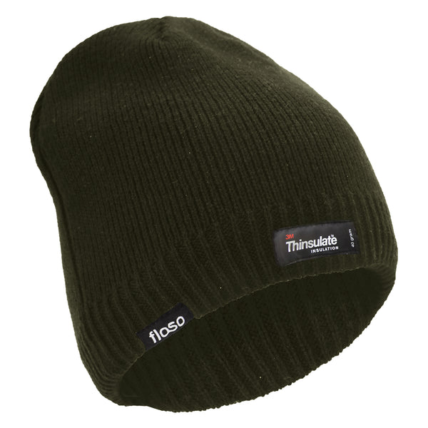 Floso FLOSO Mens Plain Thinsulate Thermal Knitted Waterproof Winter Hat