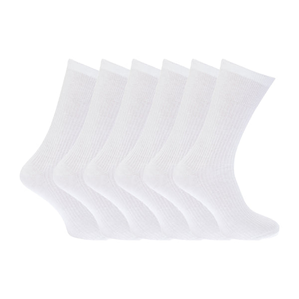Floso FLOSO Mens Ribbed Non Elastic Top 100% Cotton Socks (Pack Of 6)