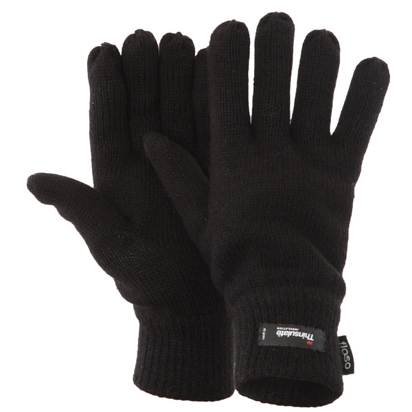 floso FLOSO Mens Thermal Thinsulate Knitted Winter Gloves (3M 40g)