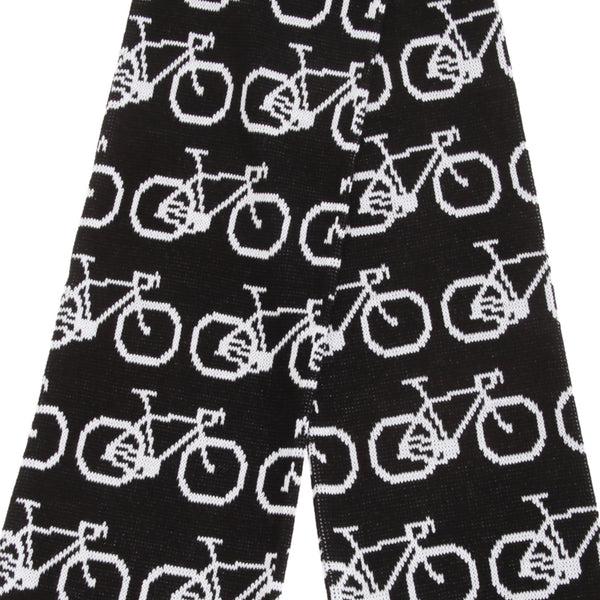 Floso FLOSO Unisex Bicycle Pattern Knitted Winter Scarf With Fringe