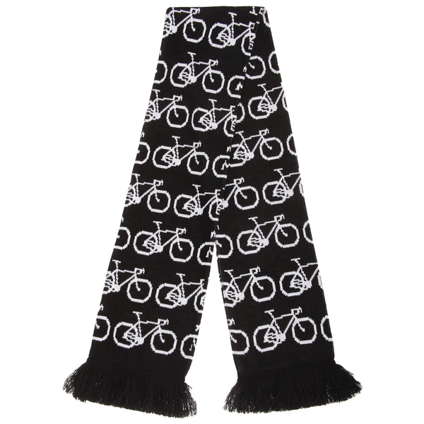 floso FLOSO Unisex Bicycle Pattern Knitted Winter Scarf With Fringe
