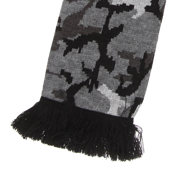 Floso FLOSO Unisex Camouflage Knitted Winter Scarf With Fringe