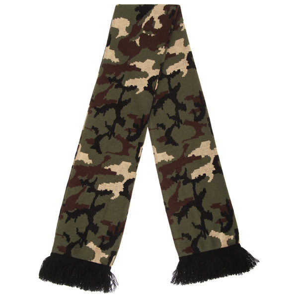 Floso FLOSO Unisex Camouflage Knitted Winter Scarf With Fringe