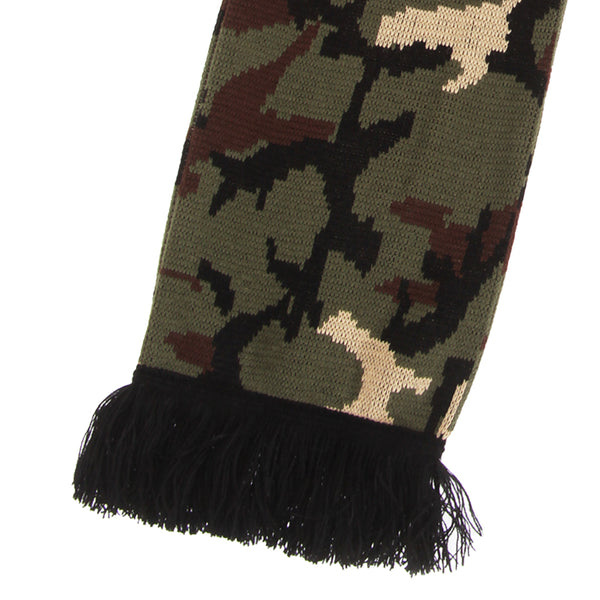Floso FLOSO Unisex Camouflage Knitted Winter Scarf With Fringe