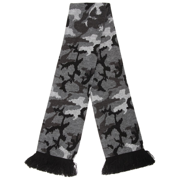 floso FLOSO Unisex Camouflage Knitted Winter Scarf With Fringe