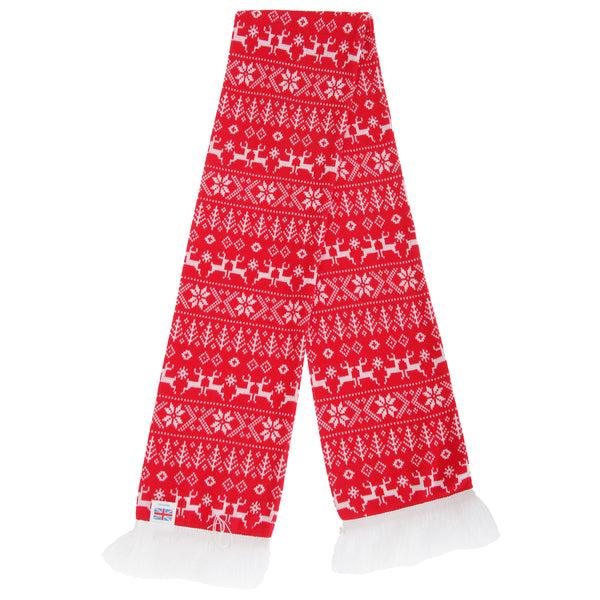 Floso FLOSO Unisex Christmas Design Winter Scarf With Fringing