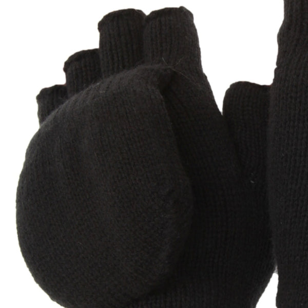 Floso FLOSO Unisex Mens/Womens Thinsulate Thermal Capped Winter Fingerless Gloves (3M 40g)