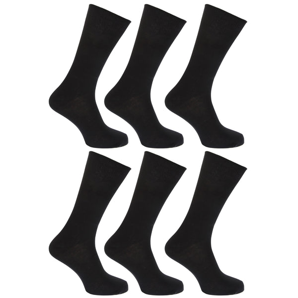 Floso FLOSO Womens/Ladies Plain 100% Cotton Socks (Pack Of 6)