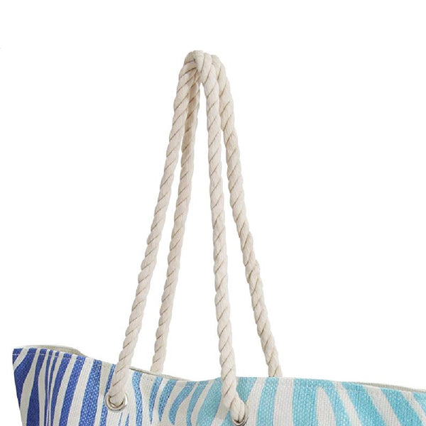 Floso FLOSO Womens/Ladies Zebra Stripe Patterned Straw Woven Summer Handbag