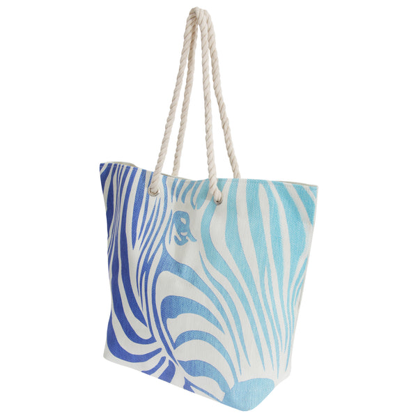 floso FLOSO Womens/Ladies Zebra Stripe Patterned Straw Woven Summer Handbag